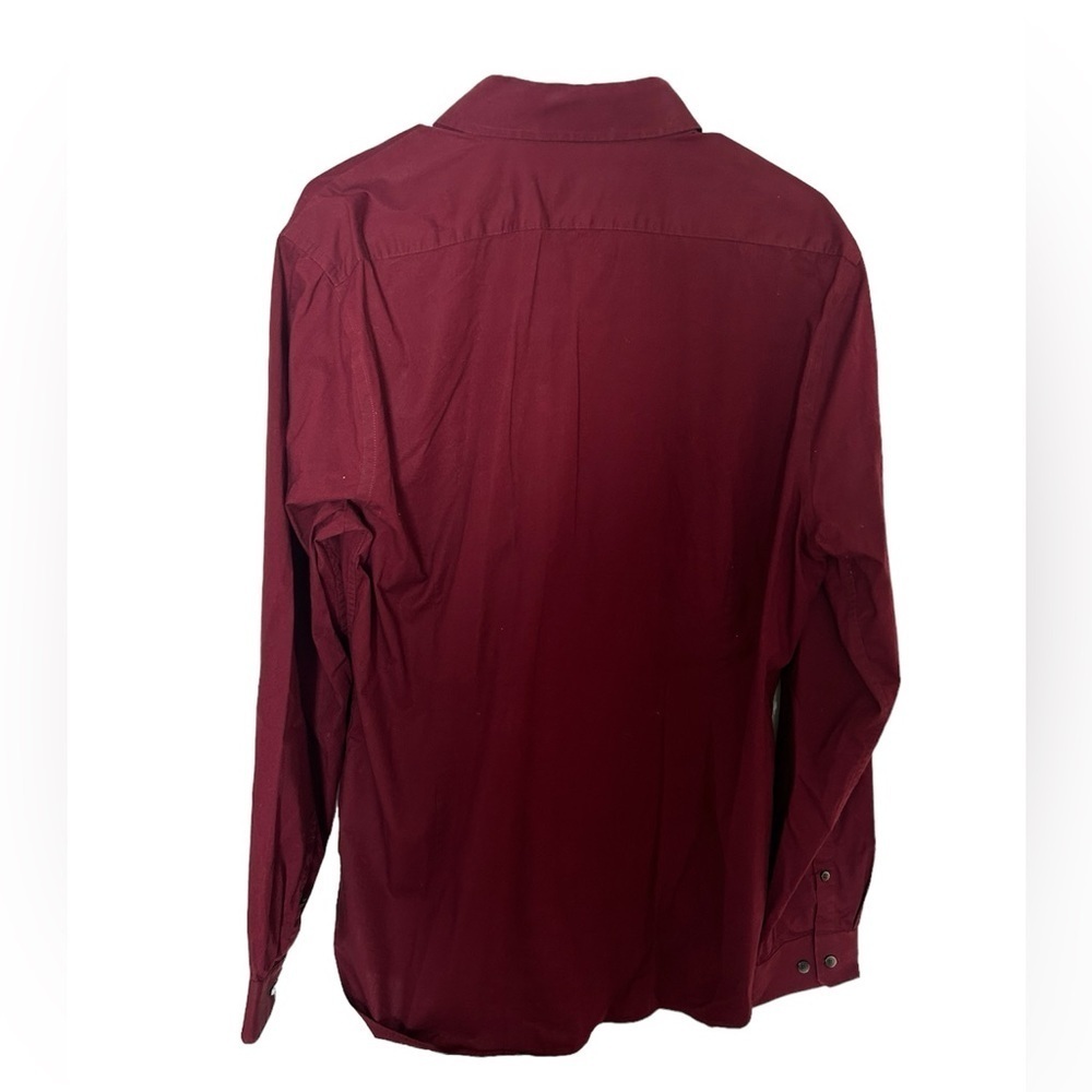 Men’s burgundy button down dress shirt - Picture 3 of 4